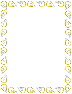 Yellow lightbulb border framing a blank white center, symbolizing ideas and creativity.