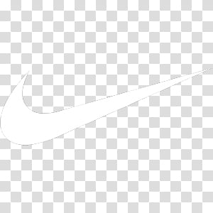 White Nike Swoosh logo on transparent background