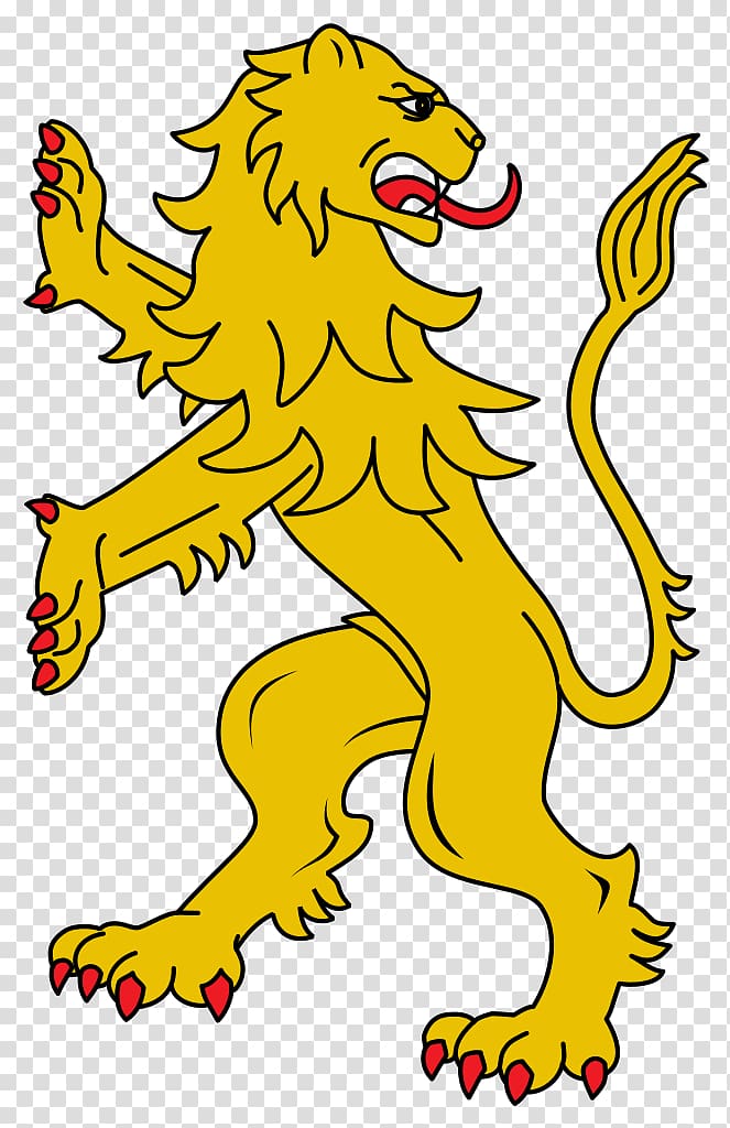 Golden Lion Rampant - Heraldic Symbol of Courage and Royalty