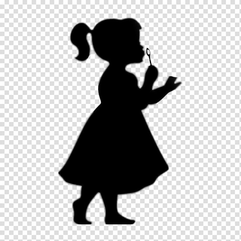 Girl Blowing Bubbles Silhouette - Free PNG Clipart