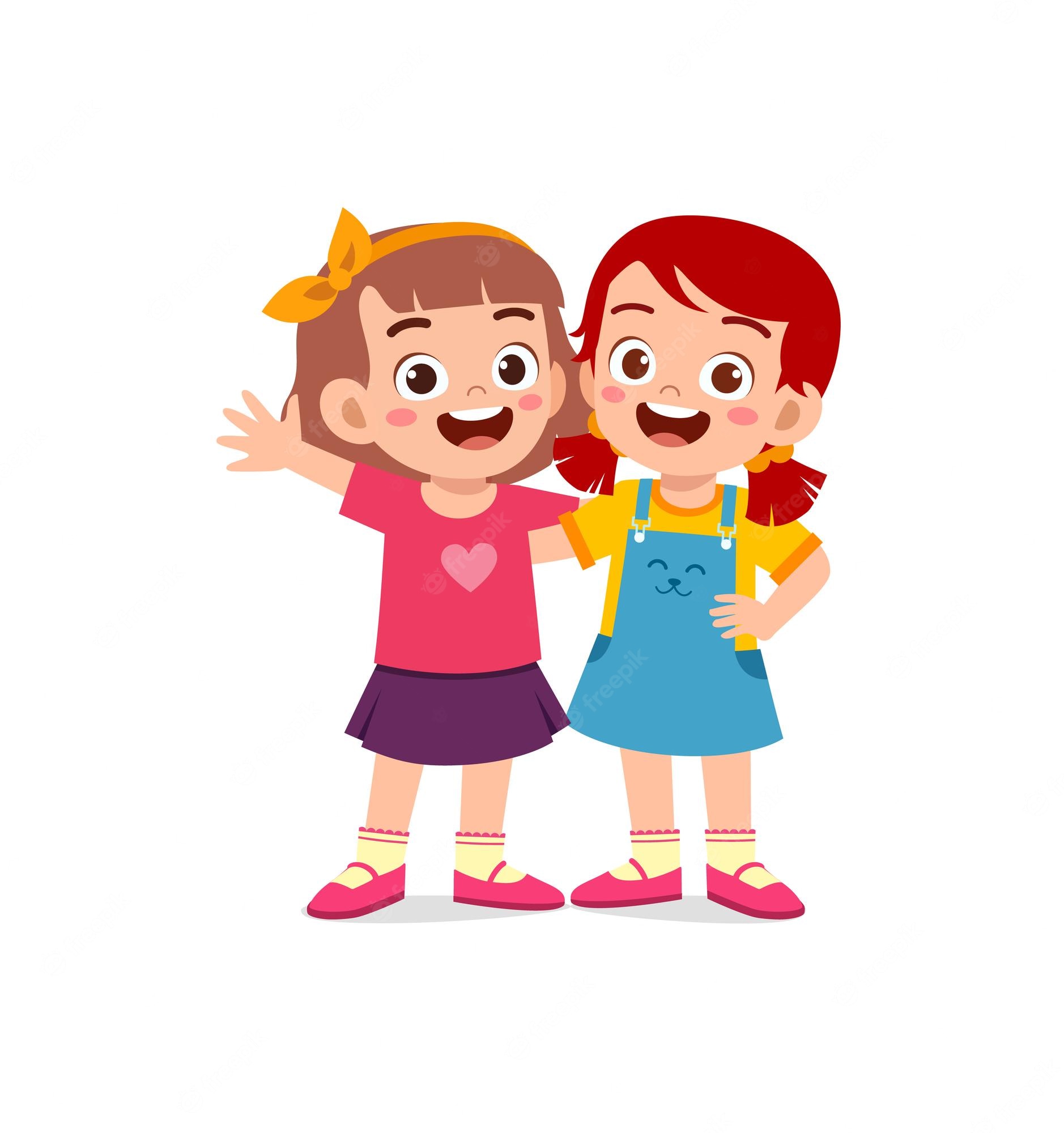 Clip Art Girl Best Friends Clipart Clipart Library Clipart Library ...