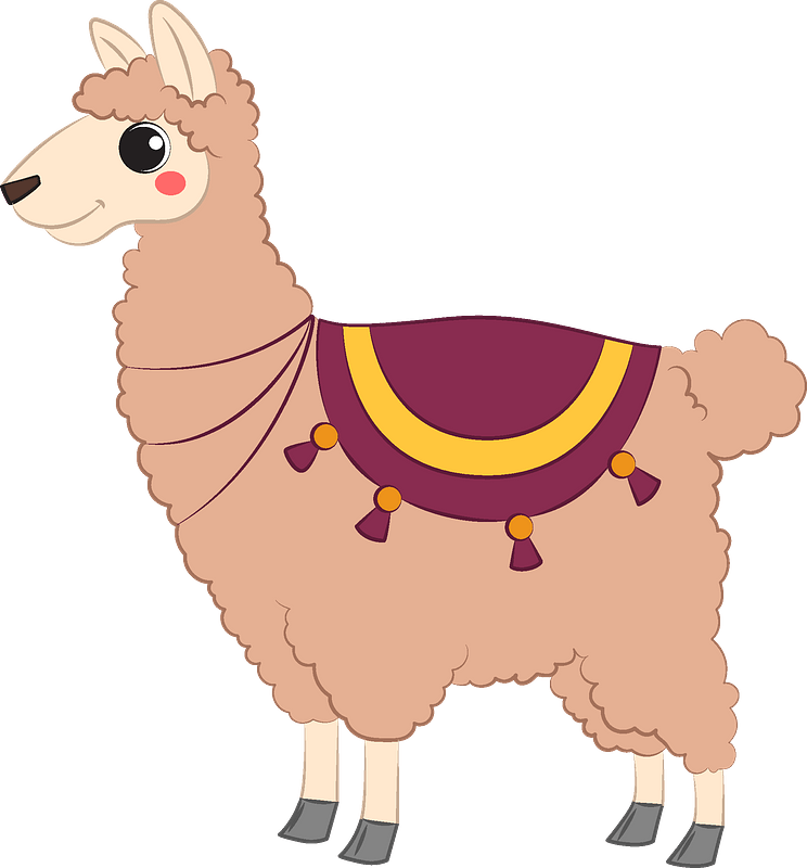 Llama clipart Alpaca watercolor clipart, cute animals, kids