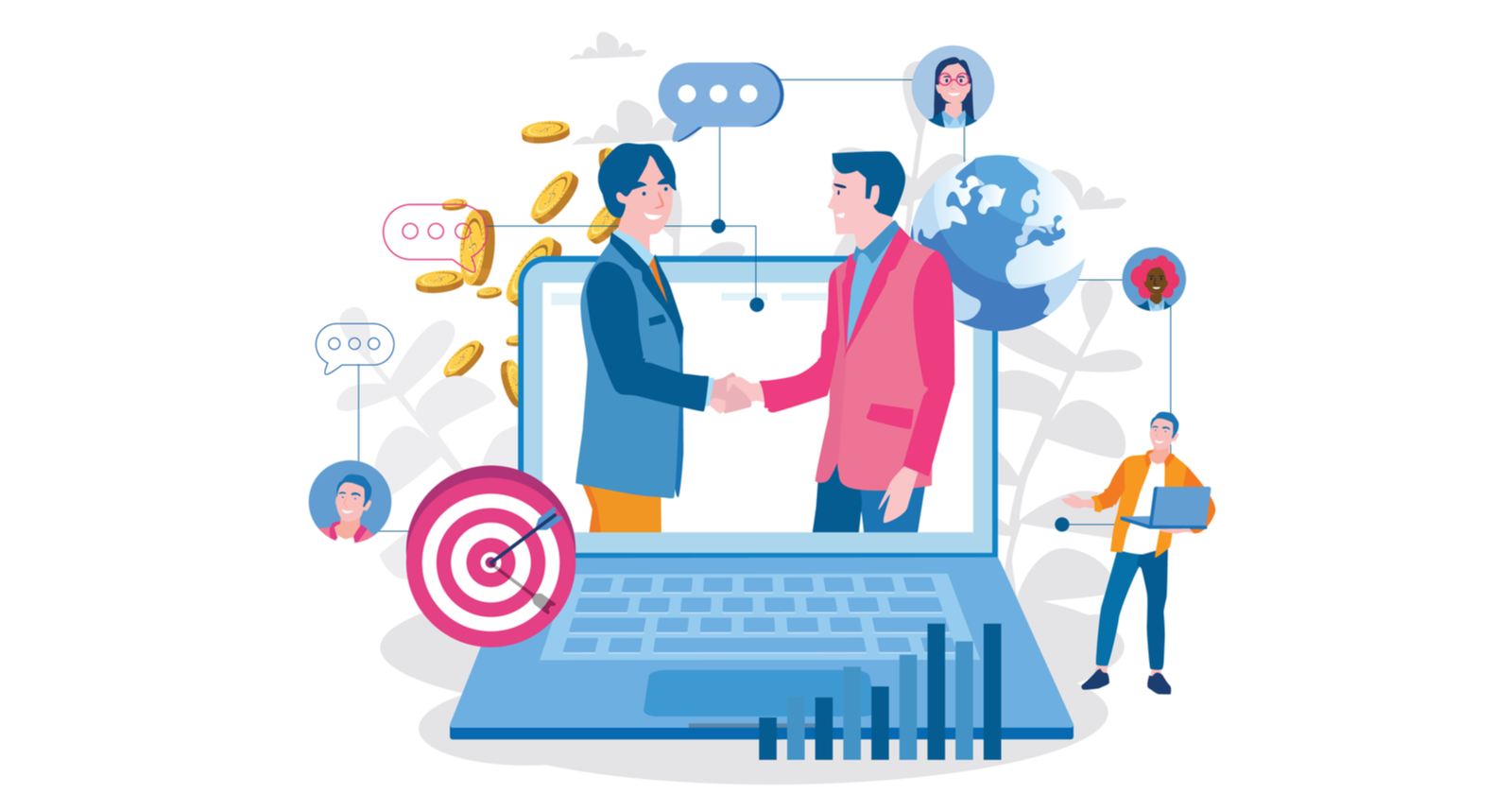 B2b and b2c icon business to business concept and business to clip