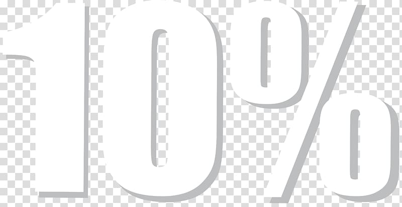 White "10%" text with subtle shadow on transparent background, indicating a ten percent discount or value.