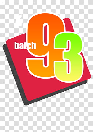 Colorful "batch 93" logo with orange "9" and green "3" on red layered background.