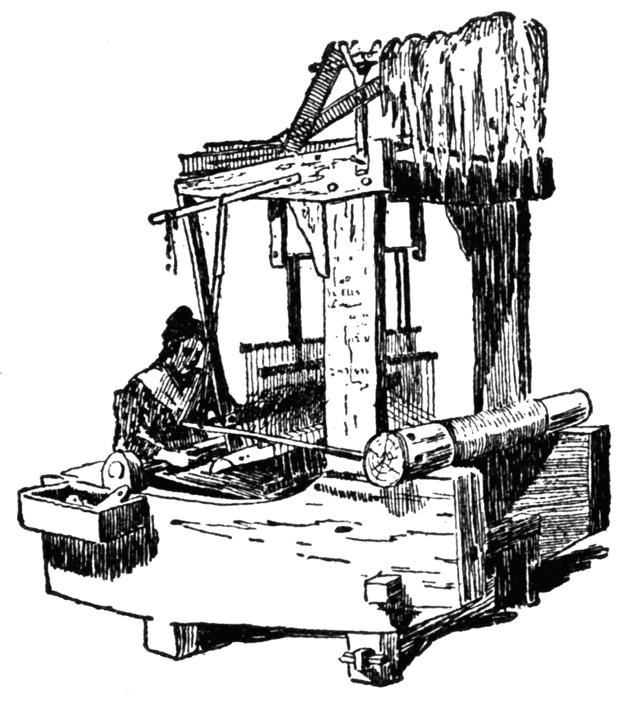 Medieval Weaving Loom - Traditional Handloom Craft Illustration