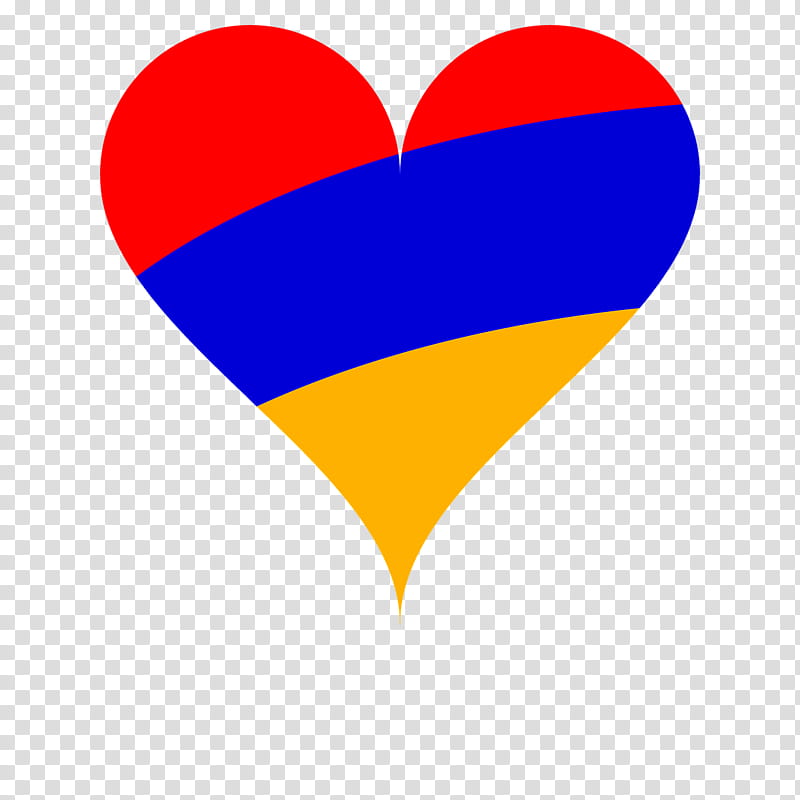 Heart-shaped graphic with red, blue, and orange stripes representing the Armenian flag.
