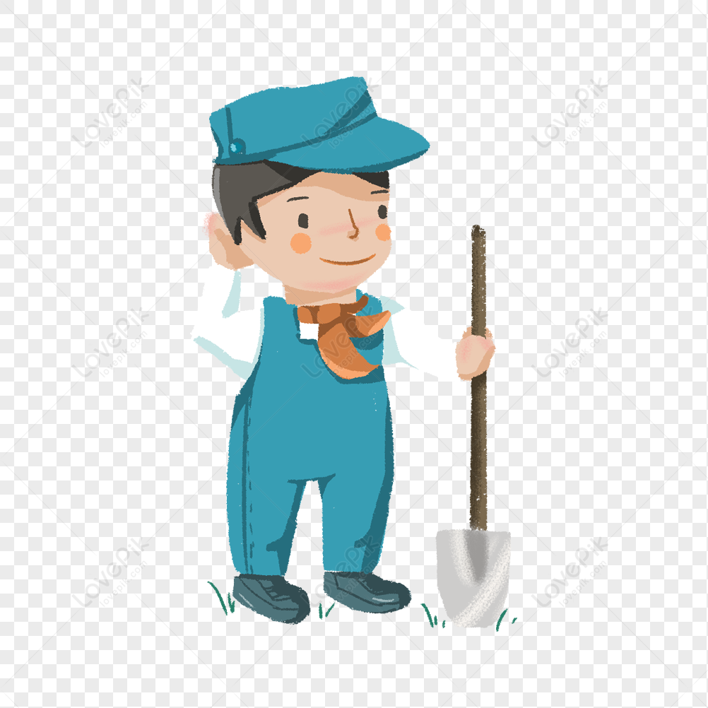 Friendly Farmer Boy Illustration - Free PNG Clipart for Education & Design