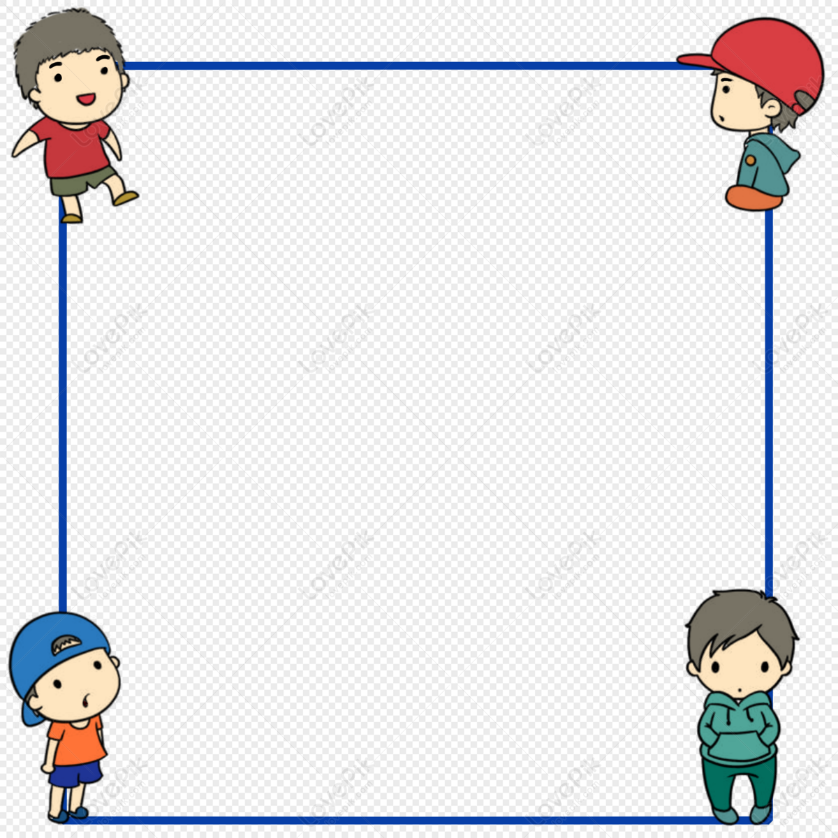 Boy Walking Border PNG Free Download And Clipart Image For Free - Clip ...