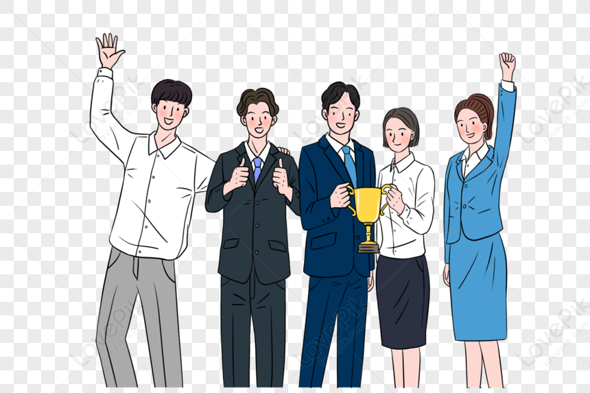 Team Success Celebration Illustration - Business Achievement Clipart
