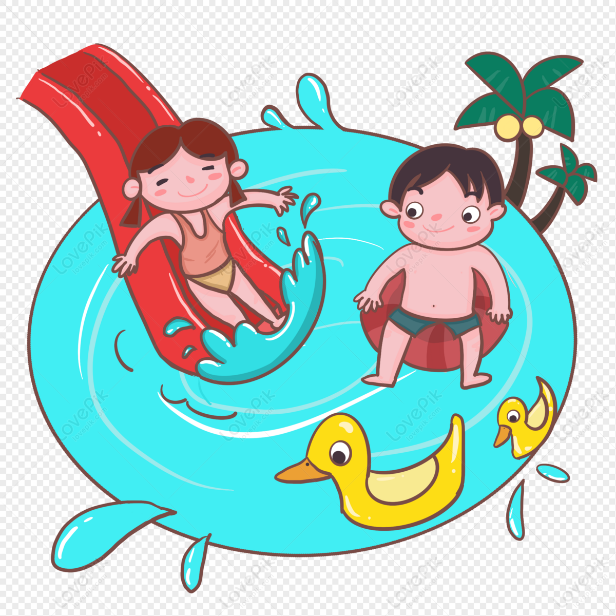 kids swimming - Clip Art Library