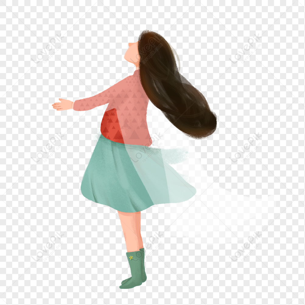 Girl Looking Up PNG Picture, Cartoon Cute Little Girl Looking Up - Clip ...