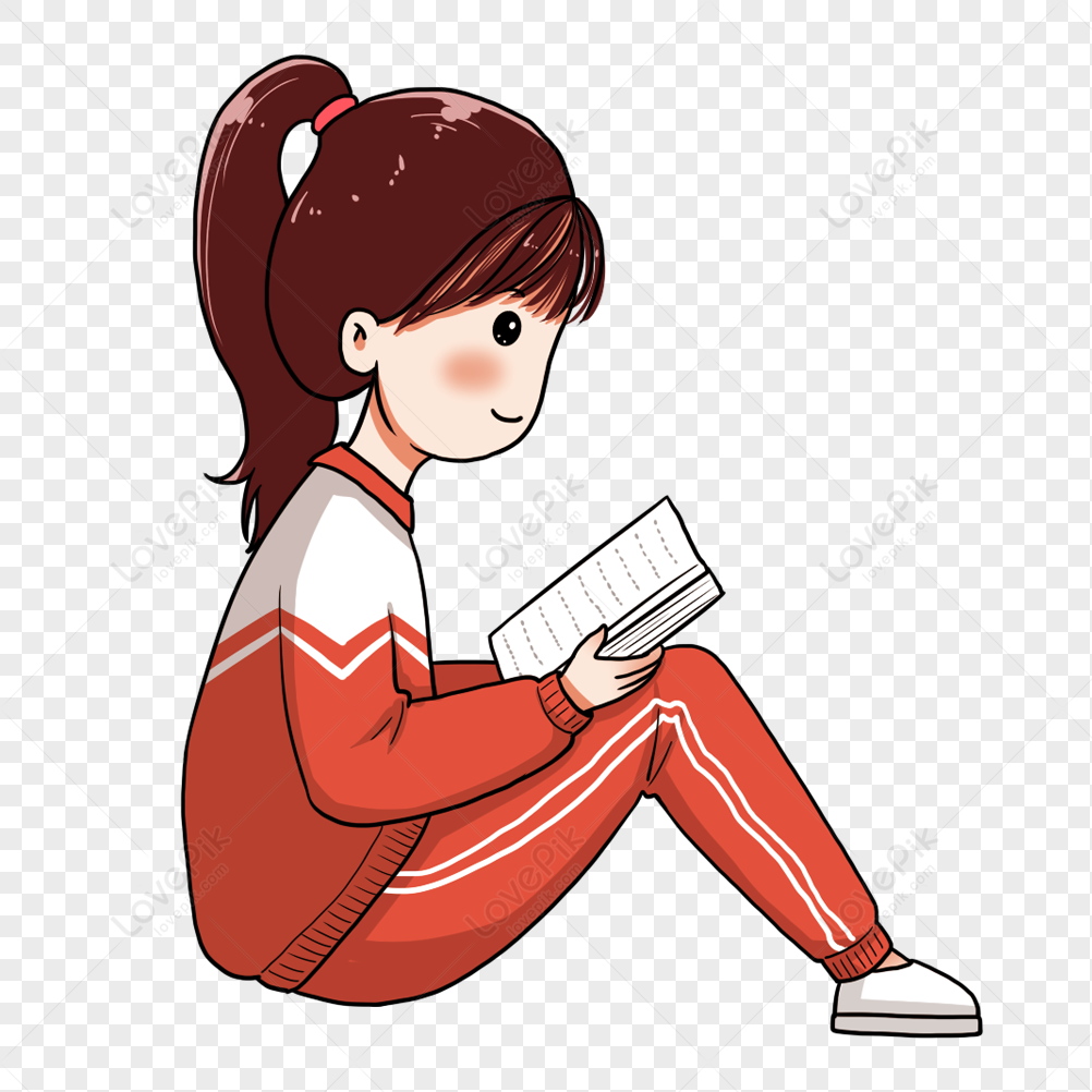 girl reading clip art