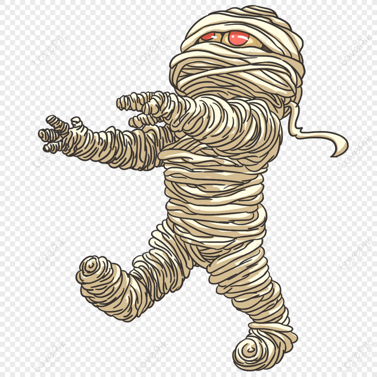 Spooky Mummy Illustration - Free PNG Clipart for Halloween & Horror Designs
