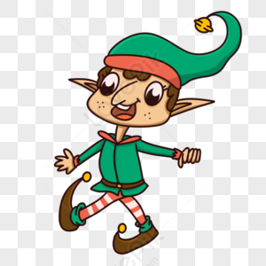 Cute Cartoon Elf Illustration - Free PNG Clipart for Holiday Projects