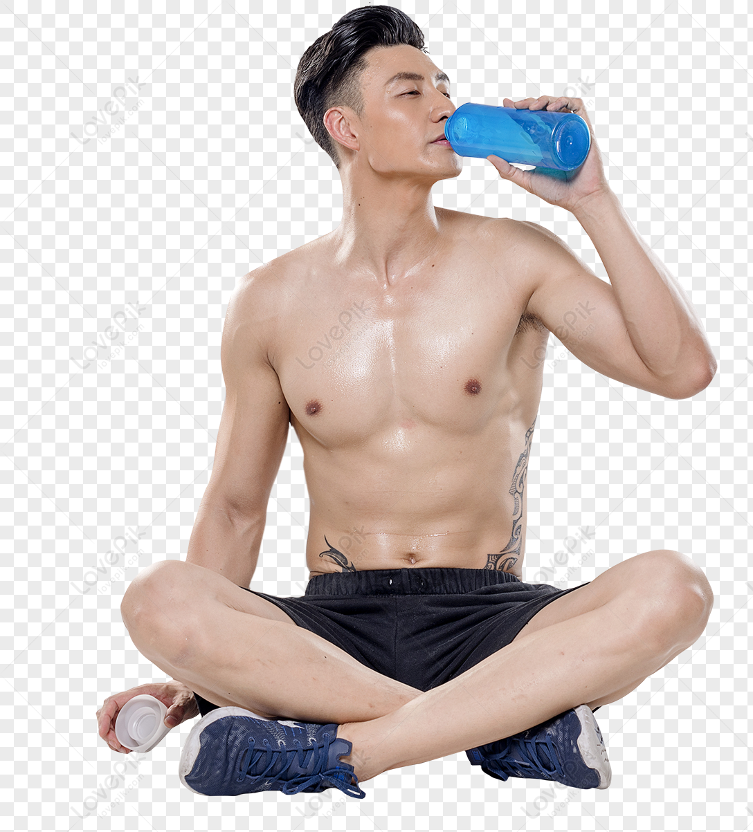 Hydration After Workout - Man Replenishing Fluids Post-Exercise