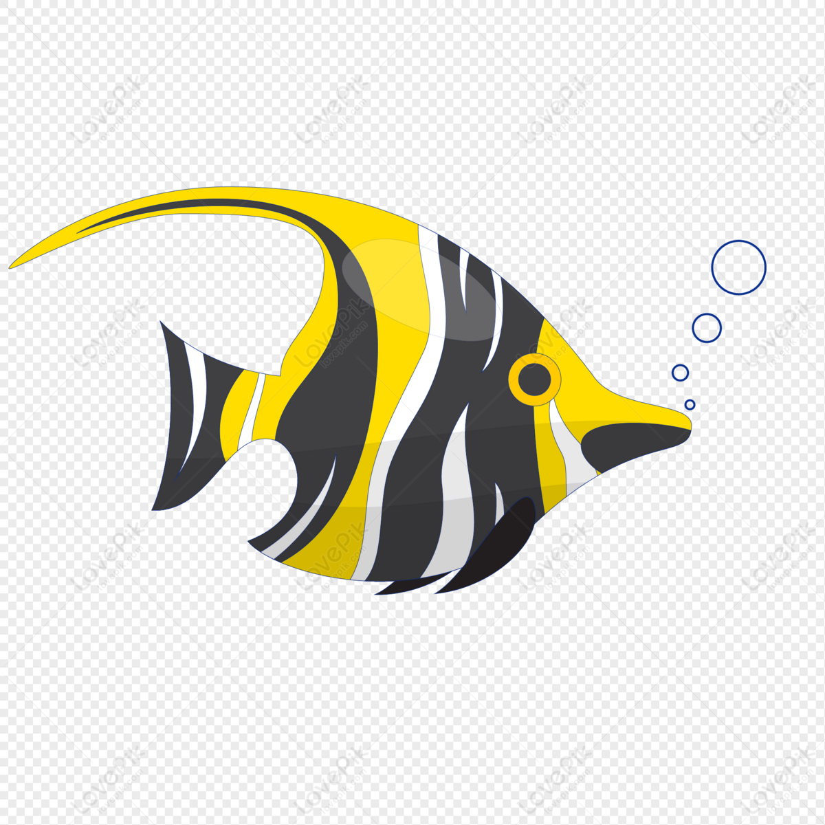 Vibrant Angelfish Illustration - Free PNG Clipart for Marine Design