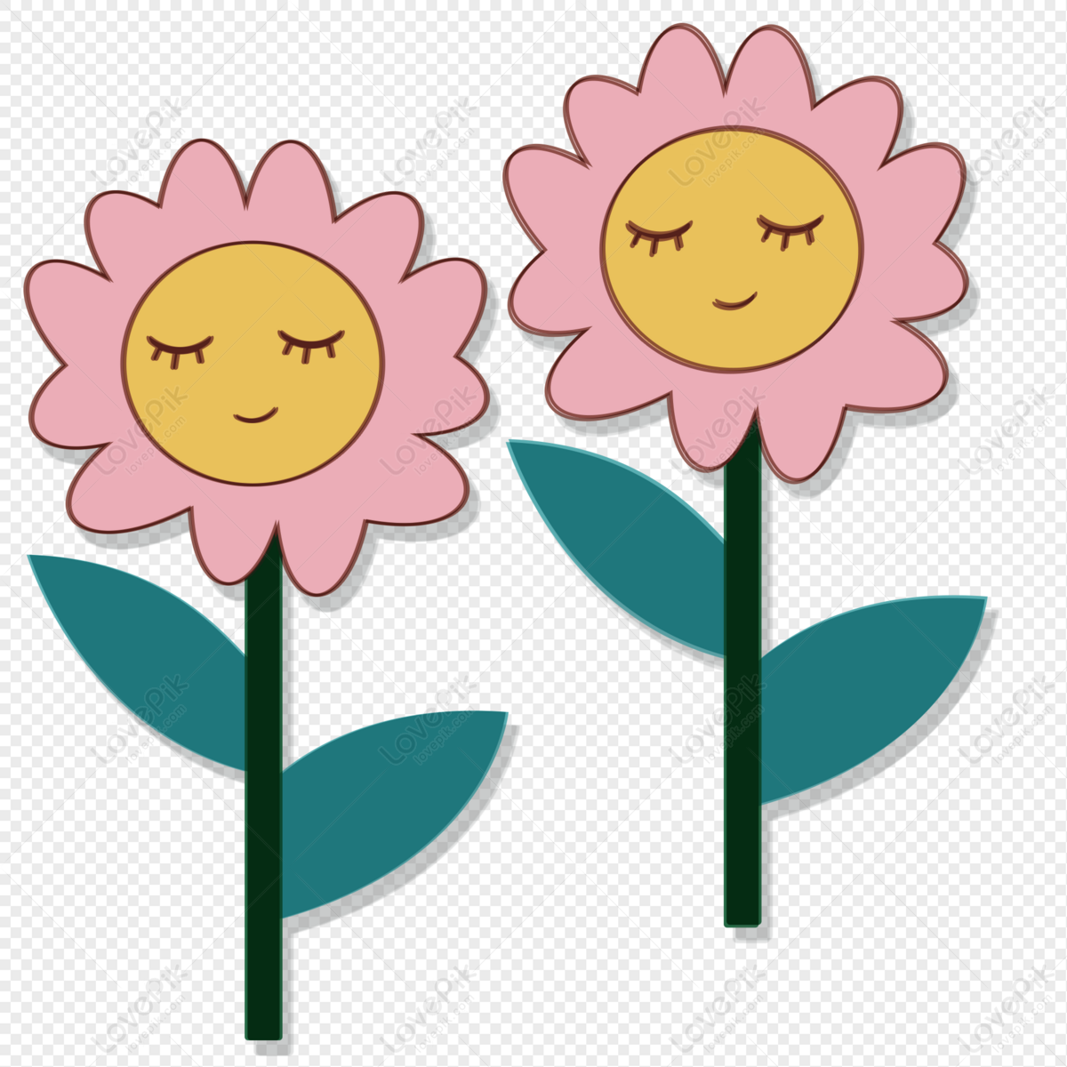 smiley flowers - Clip Art Library