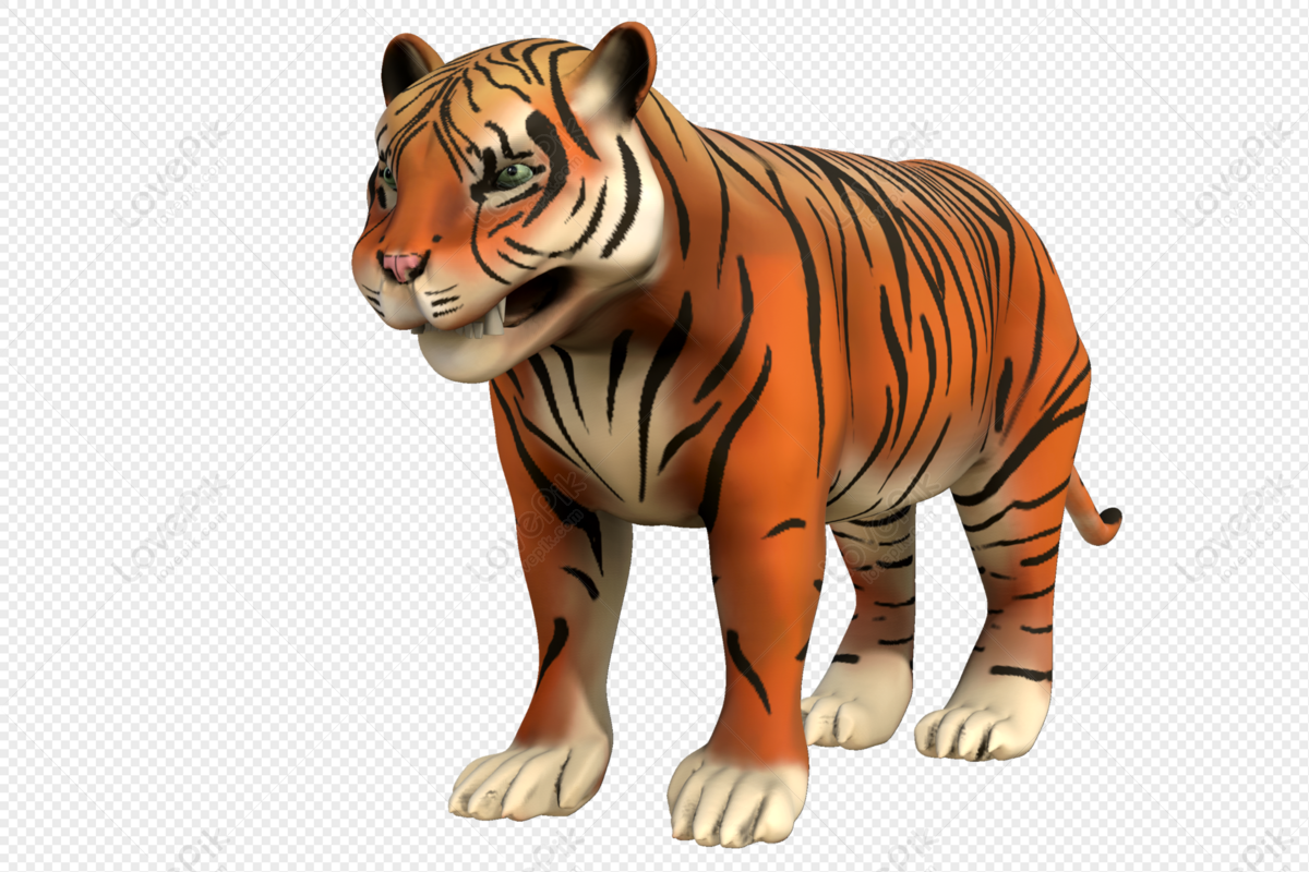 Realistic 3D Tiger Illustration - Free PNG Download