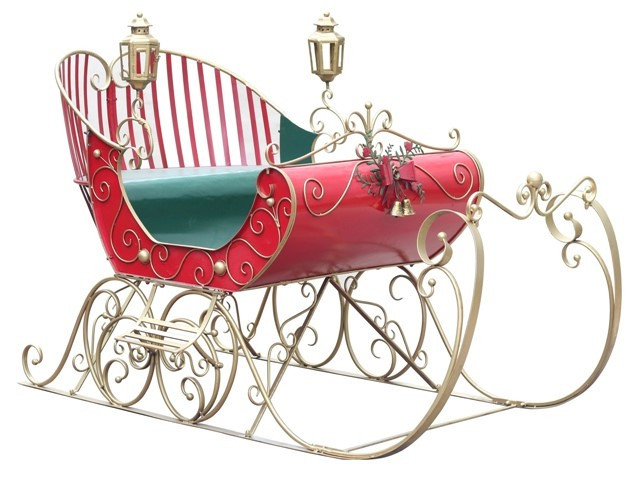 Festive Decorative Sleigh - Holiday Display & Photo Prop