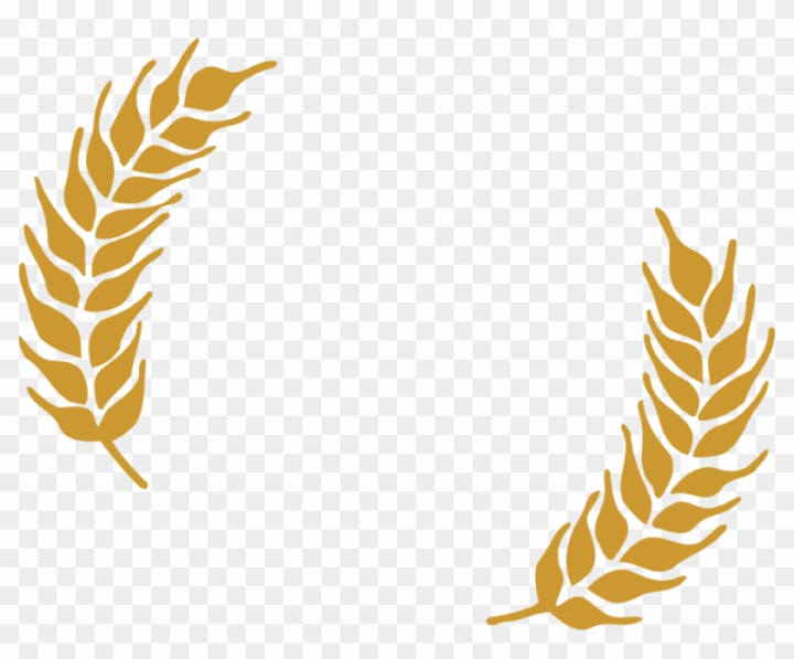 Two golden wheat sheaves forming a decorative frame on transparent background.
