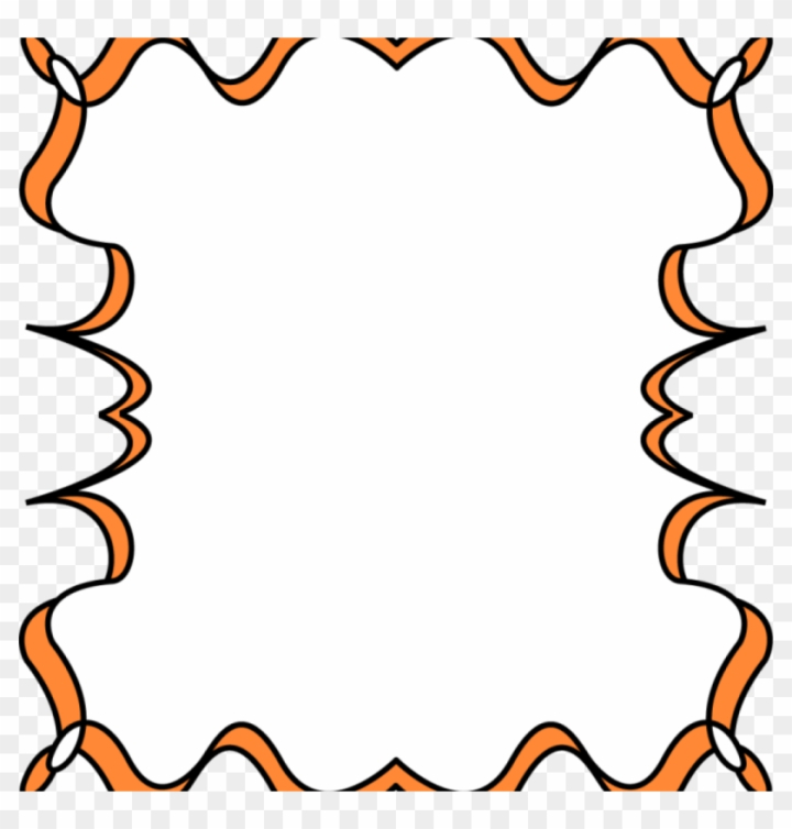 Orange Wavy Ribbon Border Frame - Free Transparent PNG Clipart