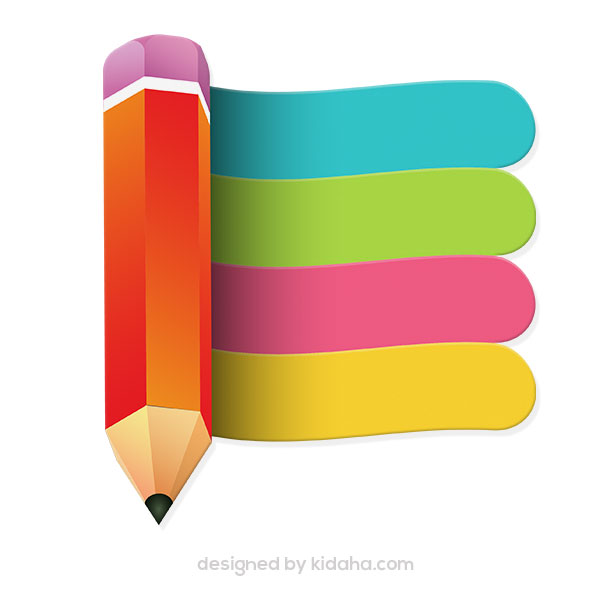 Creative Design Tools - Pencil & Colorful Ribbon Illustration