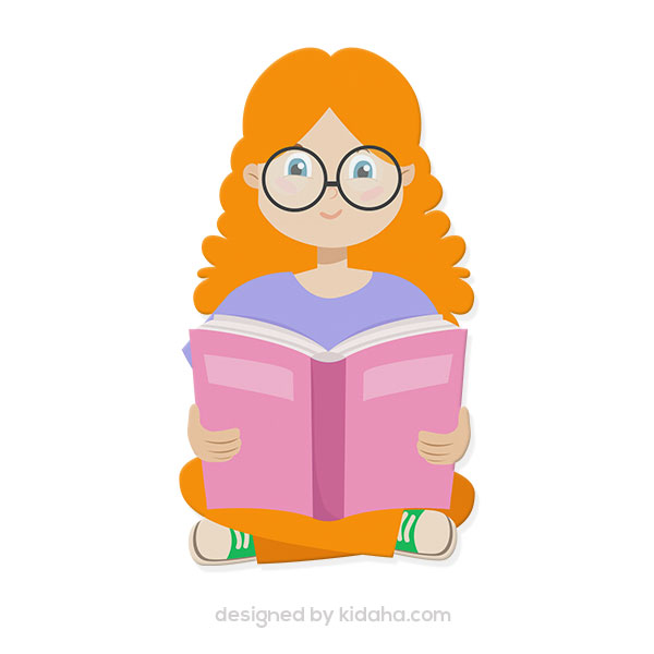 Girl Reading Book - Free Illustration for Education & Learning Sites