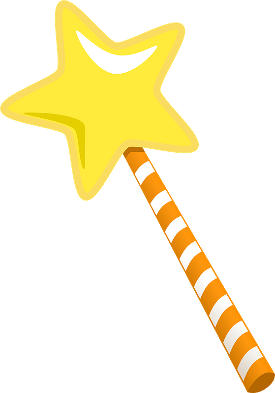Magic Wand Clipart - Star-Tipped Wand for Fantasy and Kids’ Content