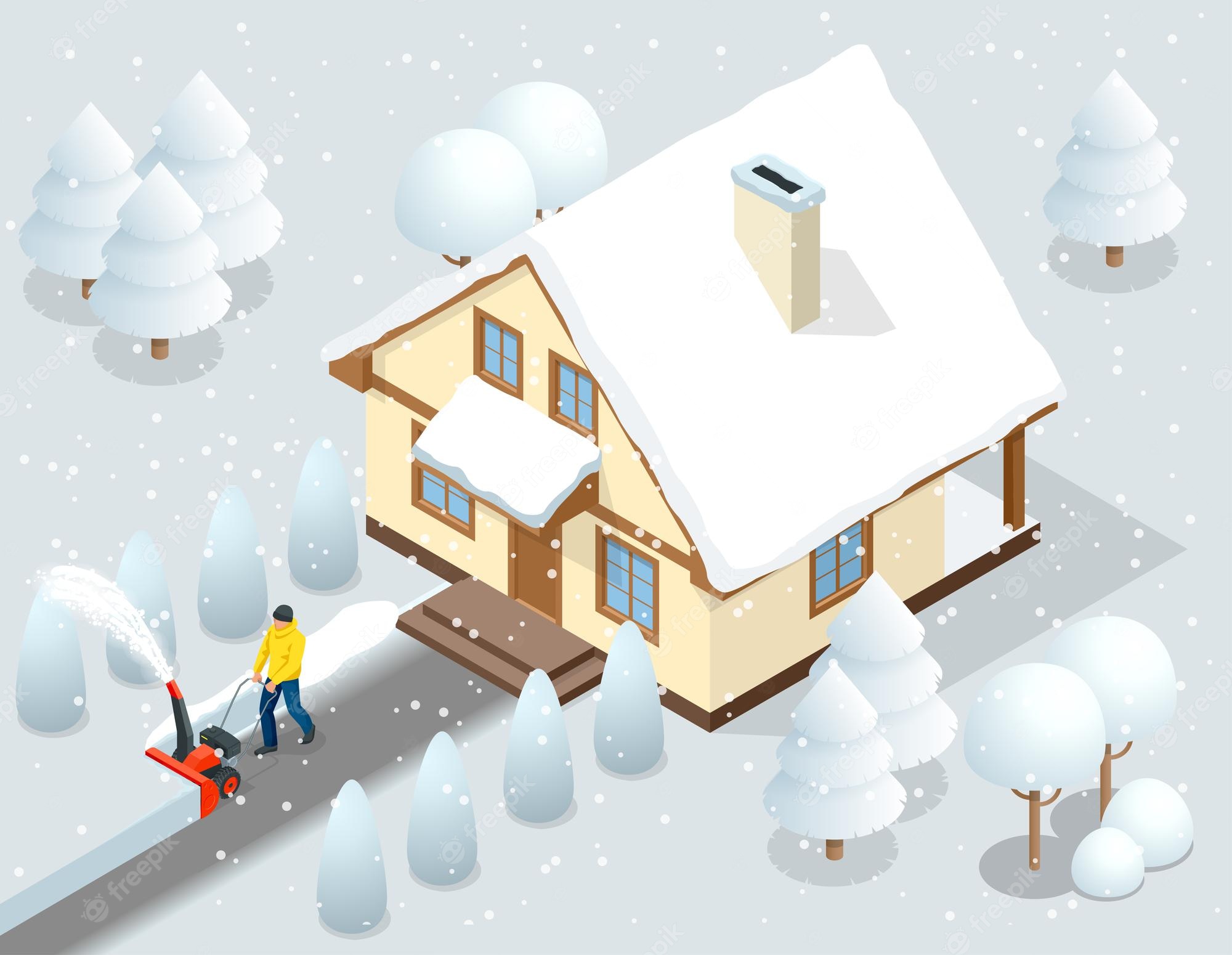 Snow Removal at Home - Winter Maintenance Illustration