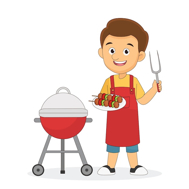 Barbecue grill party clip art set Royalty Free Vector Image