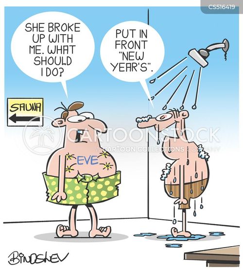 New Year’s Resolution Cartoon: Breakup and Fresh Start Humor
