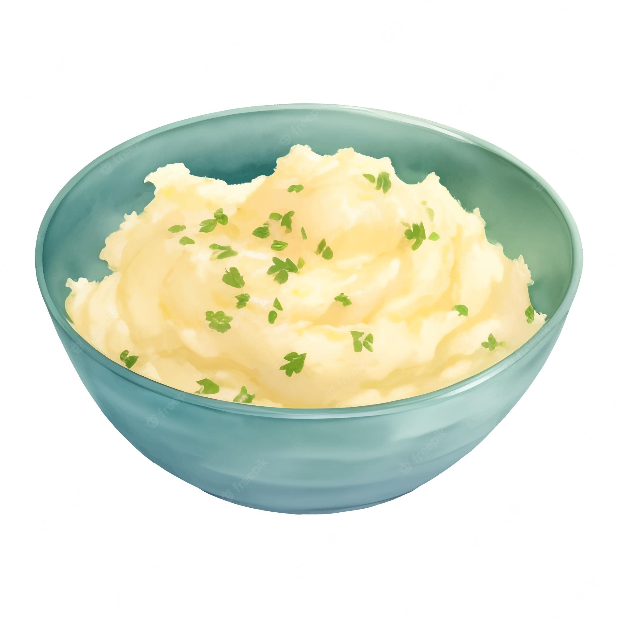 Premium Vector Mashed Potato On A Bowl Isolated Hand Drawn Clip Art 