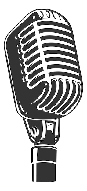 Classic Microphone With Stand Cut Files For Cricut Clip Art Silhouettes Eps Svg Pdf Png