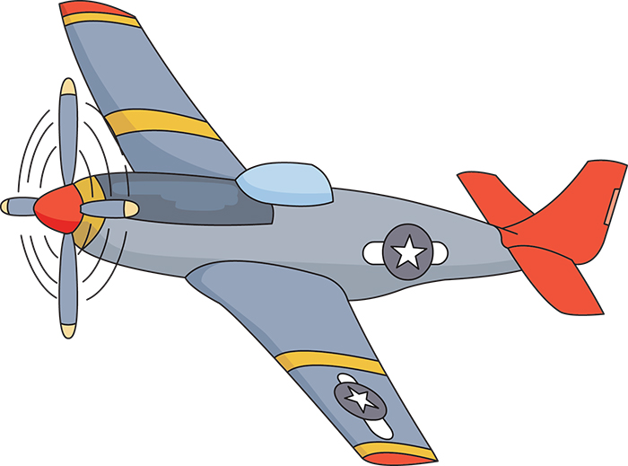 Vintage WWII Fighter Plane Illustration - Free Clipart for Educational & Creative Use
