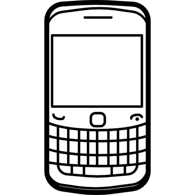 cell phone clipart black and white