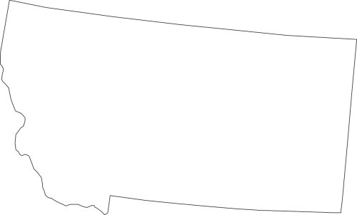 Outline map of the U.S. state of Montana, showing its geographic boundaries.