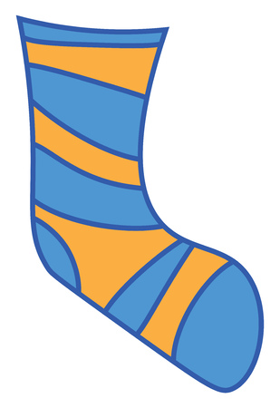 Sock Blue Clipart Vector, Cartoon Blue Yellow Socks Clipart, Socks