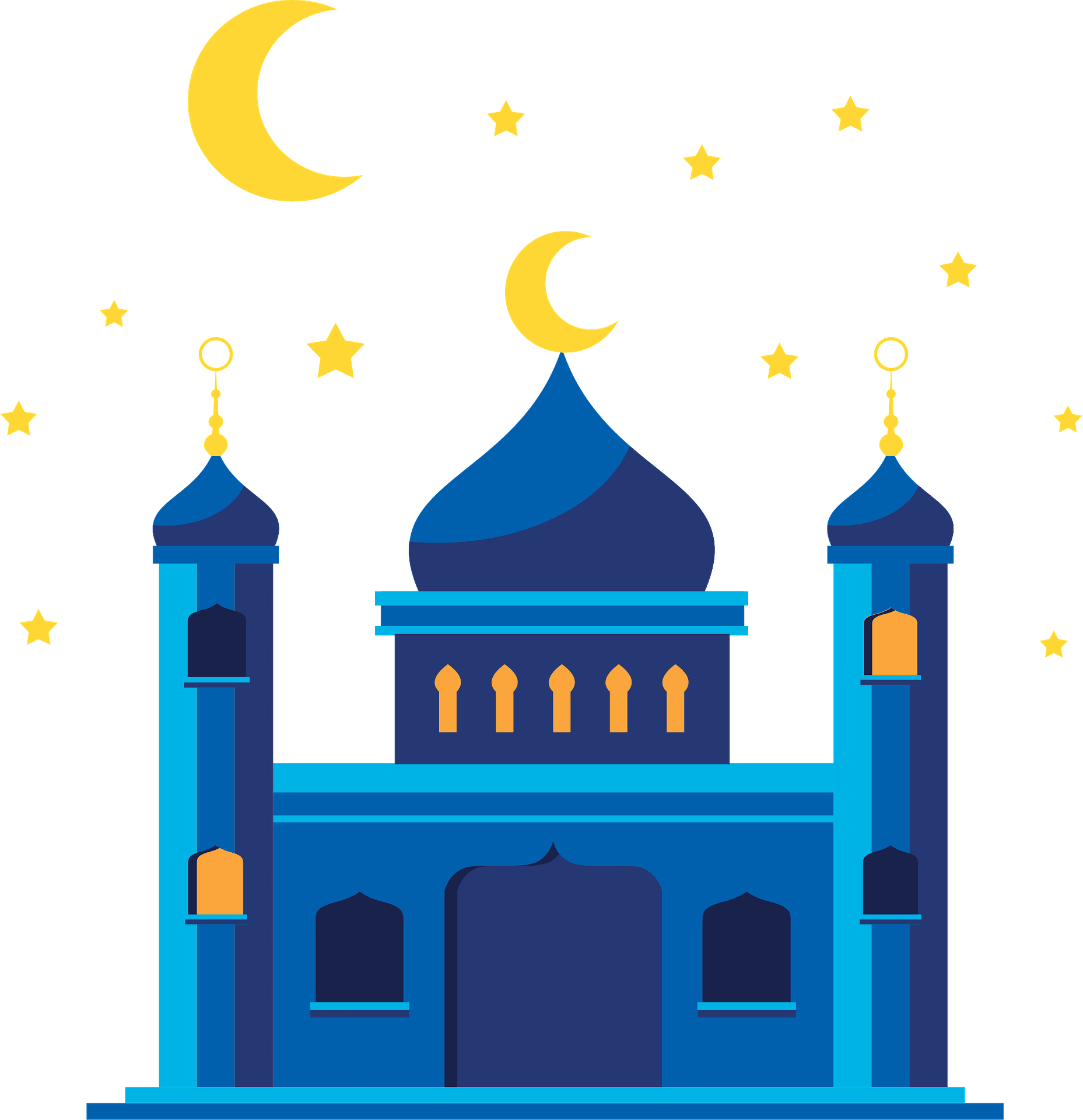 Eid Mubarak Mosque Illustration Clipart Stock Vector (Royalty Free ...