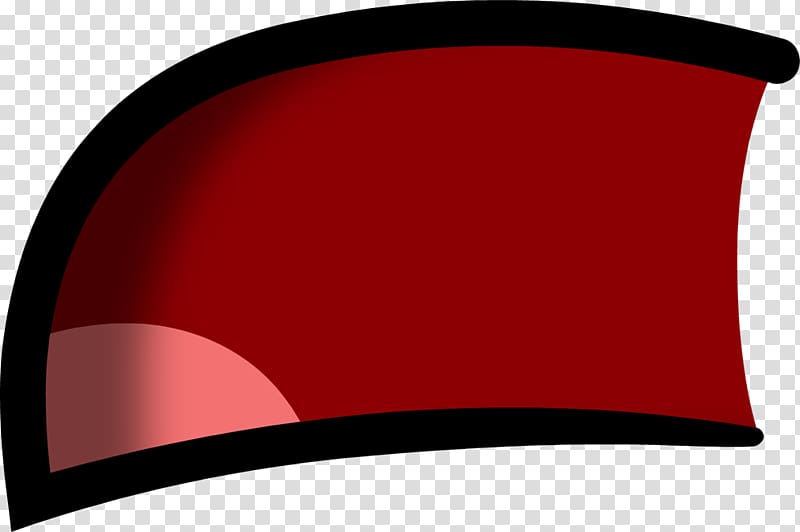 Red curved banner with black border and subtle gradient highlight on transparent background.