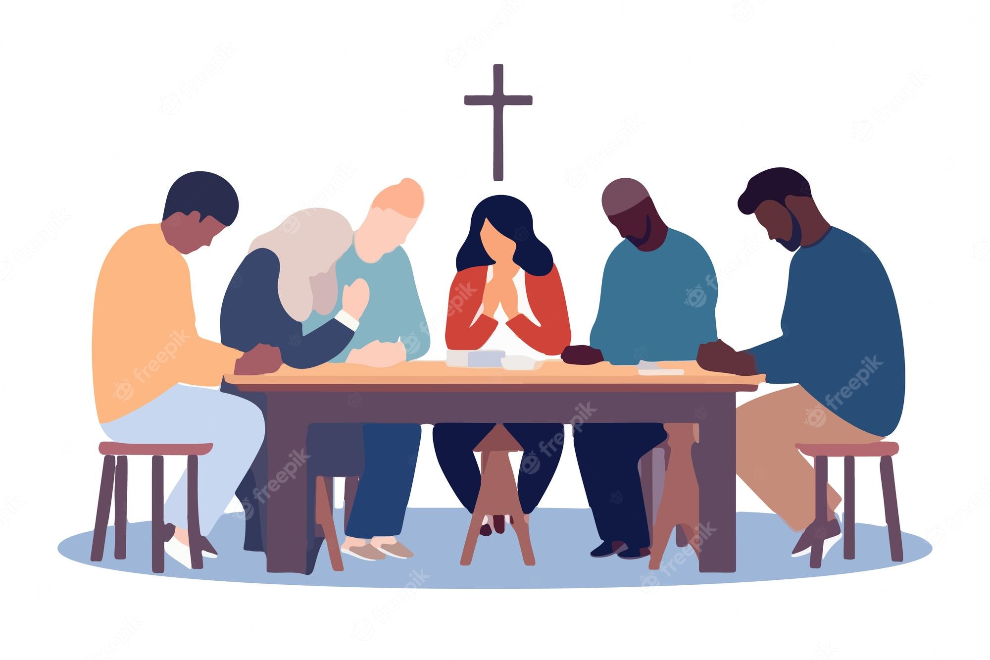 Group Praying Clipart