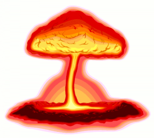 Nuclear Mushroom Cloud Illustration - Symbol of Atomic Power and Destruction