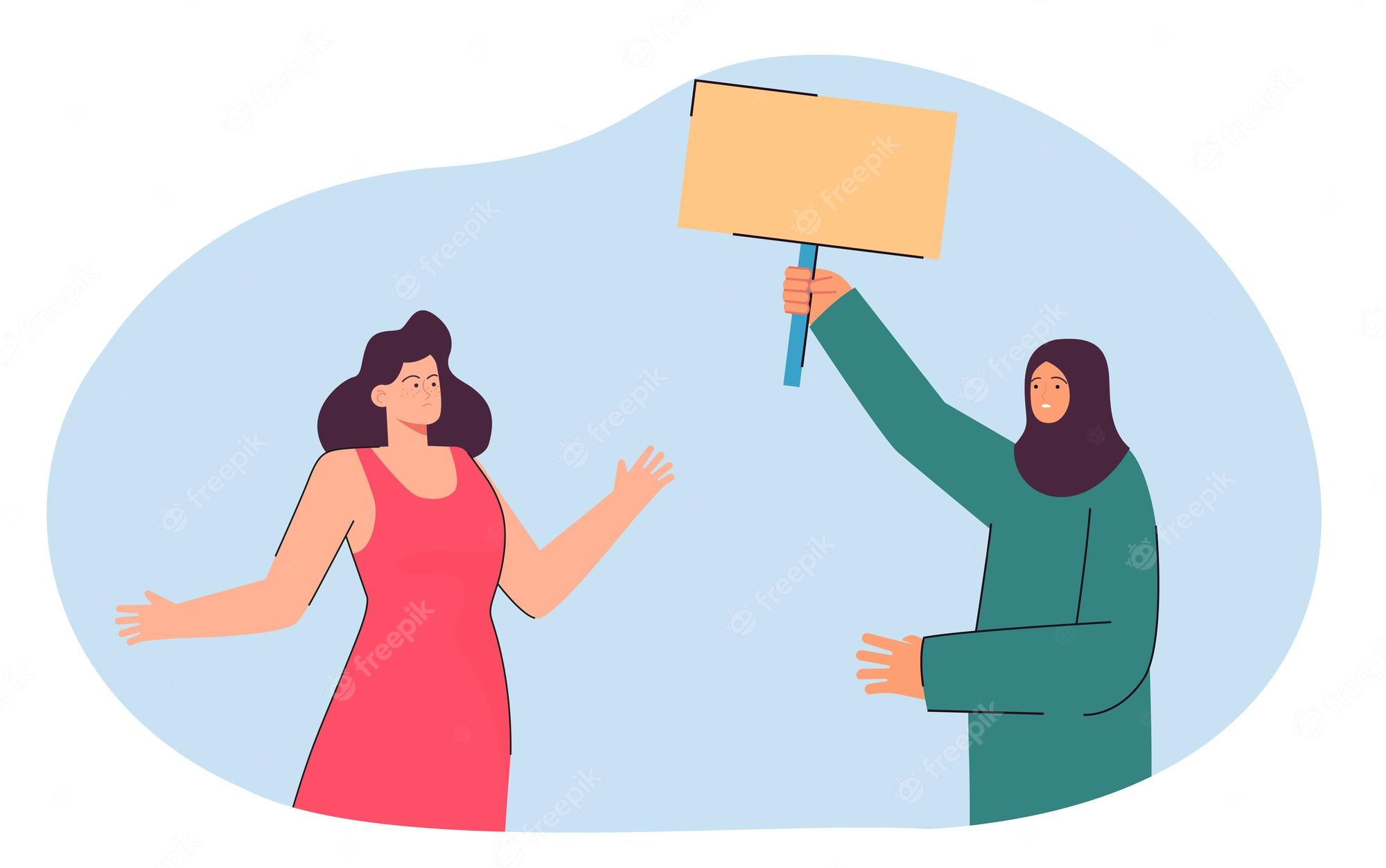 Women Advocating for Change - Illustration of Solidarity and Dialogue