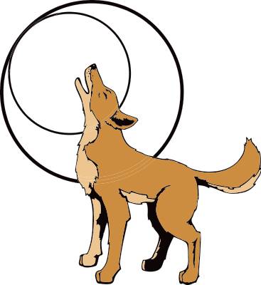 Coyote Howling Illustration - Symbolic Wildlife Art