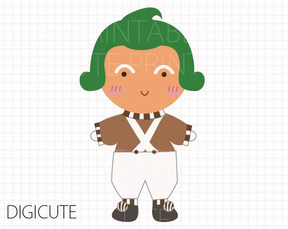 Cute cartoon character with green hair, brown vest, white pants, and striped socks on grid background.