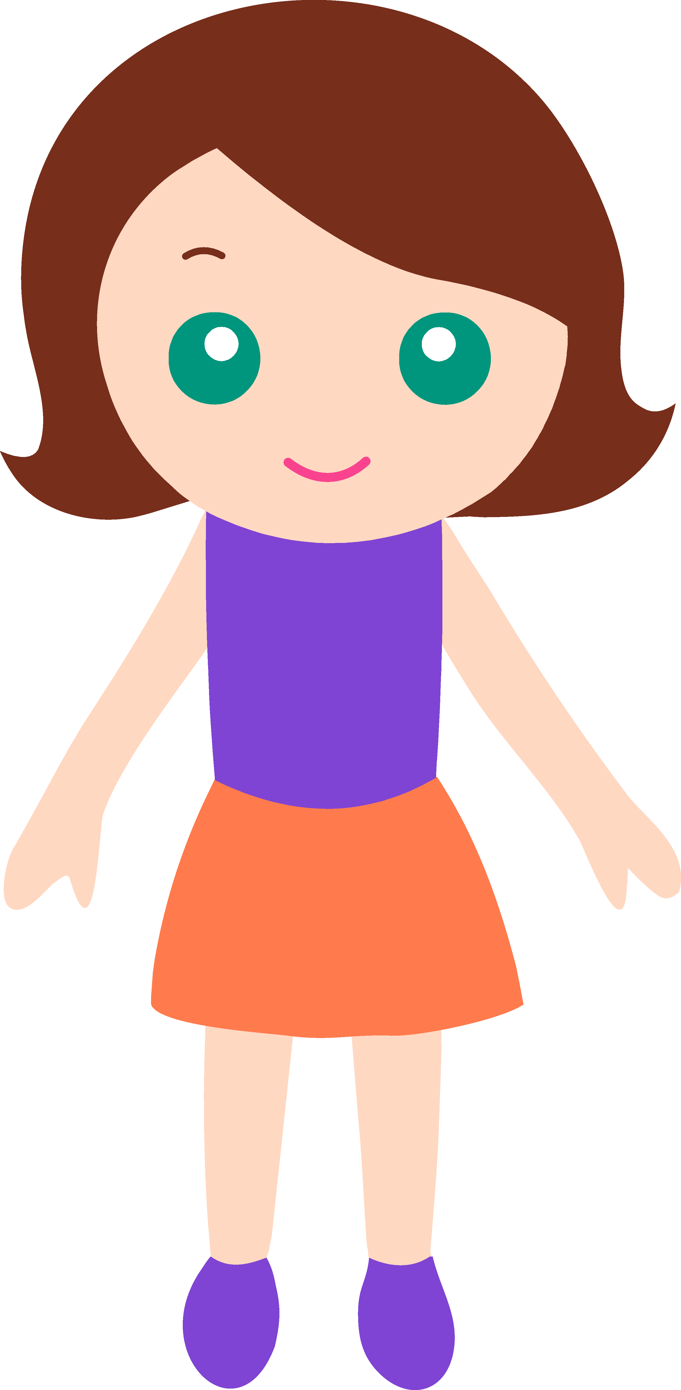 Friendly Cartoon Girl Illustration - Free Clipart for Kids’ Content