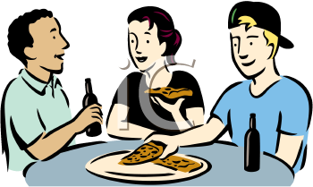 people eating food clipart