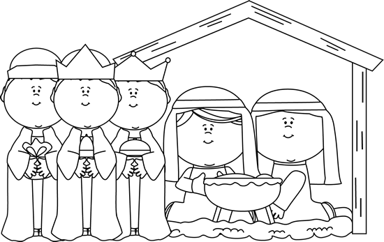 Free Printable Nativity Scene Coloring Page for Kids and Churches