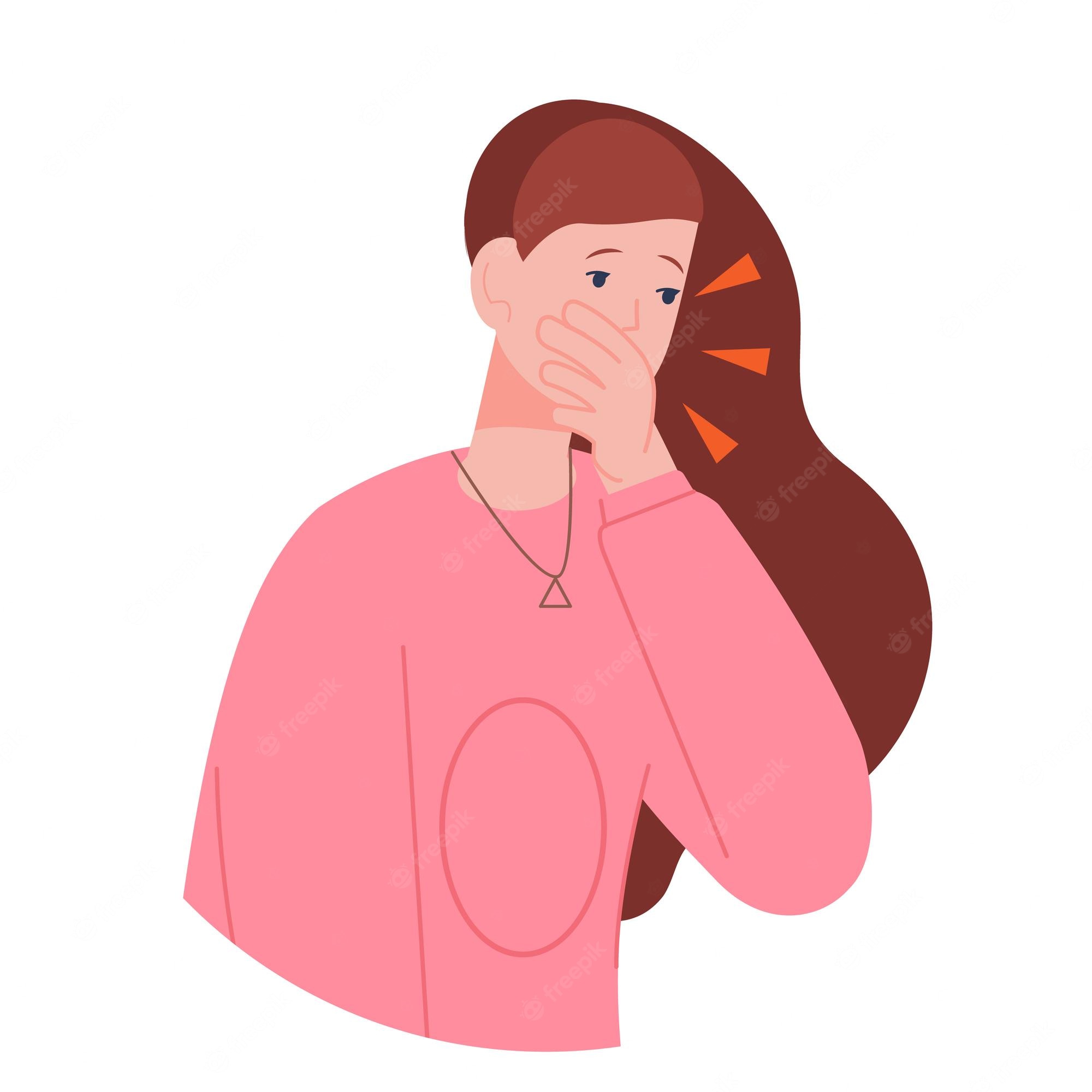 Woman Suffering From Vomit In Flat Design Nausea Throwing Up From ...