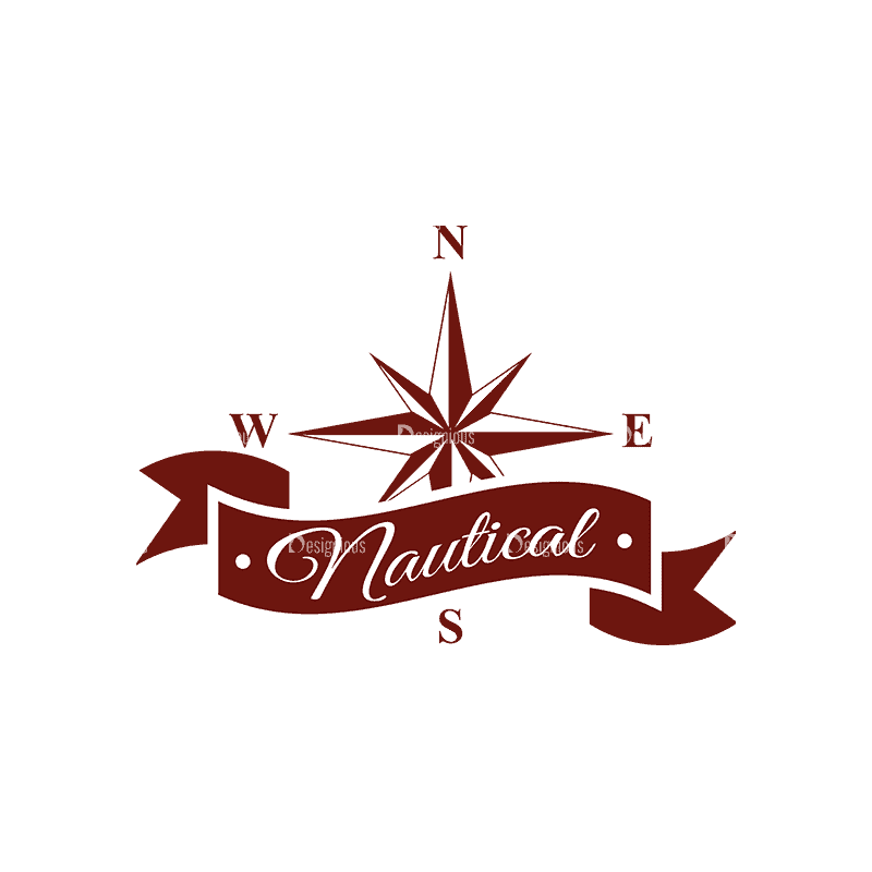 Nautical-themed logo with compass rose and ribbon banner reading "Nautical" in elegant script.